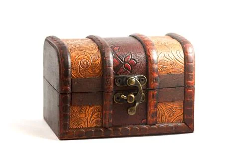 Chest box isolated on white Stock Photos