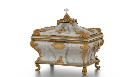 Chest box on white background Stock Footage 300878473