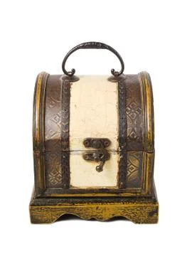 Chest closed on white background. Foto stock