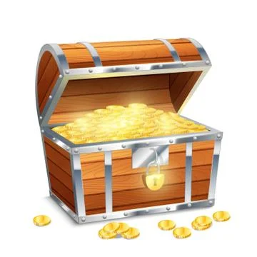 Chest With Coins Illustrazione stock