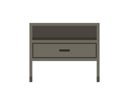 Chest of drawers, bedside table set vector. Wooden textures. Cartoon house Stock Illustration