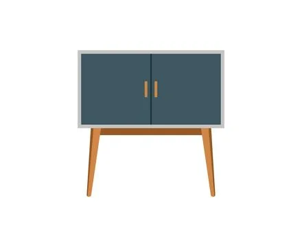 Chest of drawers, bedside table set vector. Wooden textures. Cartoon house Stock Illustration