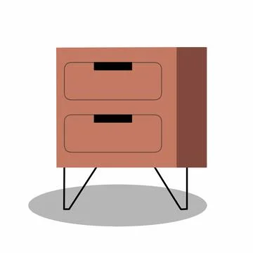 Chest of drawers. Brown color vector commodities.  イラスト素材