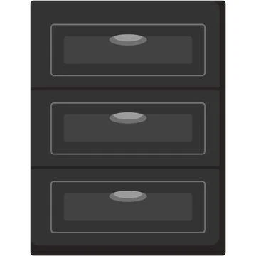 Chest of drawers furniture object vector icon 库存插图