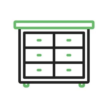 Chest of Drawers Icon Image. Stock Illustration