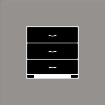 Chest of drawers. Vector icon Stock Illustration