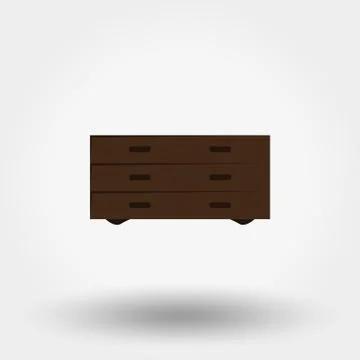 Chest of drawers. Vector illustration. Stock Illustration