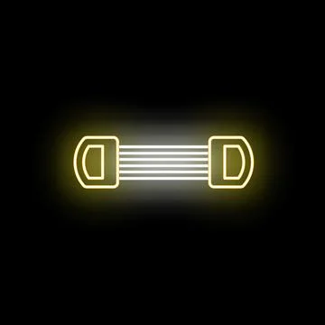 Chest expander neon glowing line icon on black Stock-Illustration