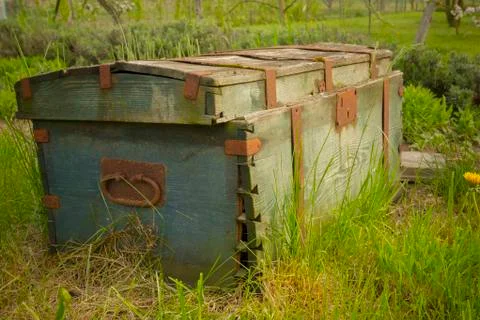 Chest in garden Stock Photos