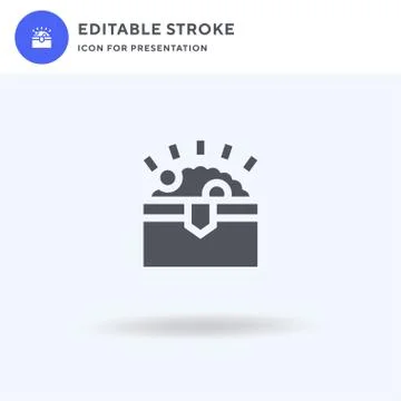 Chest icon vector, filled flat sign, solid pictogram isolated on white, logo 스톡 일러스트