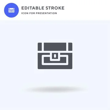 Chest icon vector, filled flat sign, solid pictogram isolated on white, logo  Stock Illustration