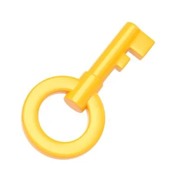 Chest key on a white background. 3d rendering illustration Stock Illustration