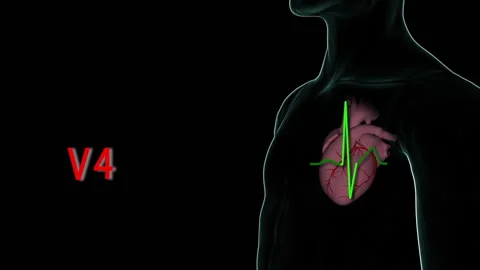Chest leads ECG in 3D, animation Vídeos de archivo 142674591