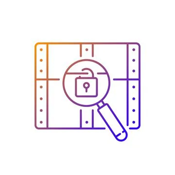 Chest with lock gradient linear vector icon Stock Illustration