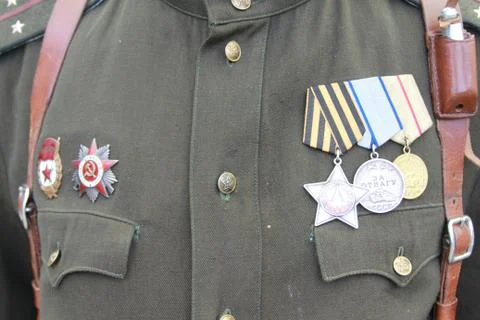 Chest in medals Stock Photos