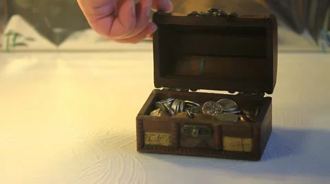 Chest with money Stock Footage 20993606