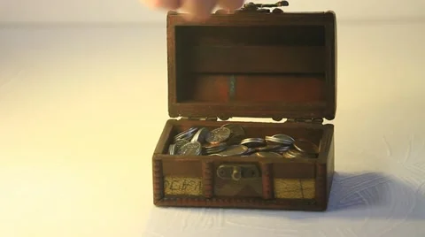 Chest with money Stock Footage 20994085