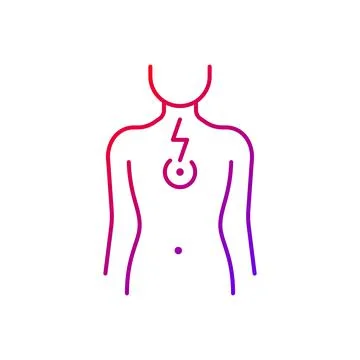 Chest pain gradient linear vector icon 스톡 일러스트