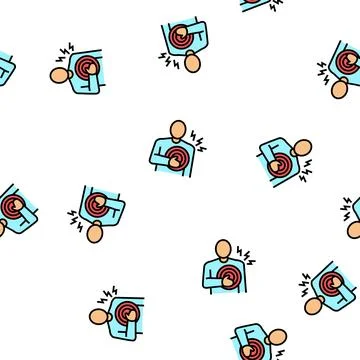 Chest pain vector seamless pattern Stock Illustration