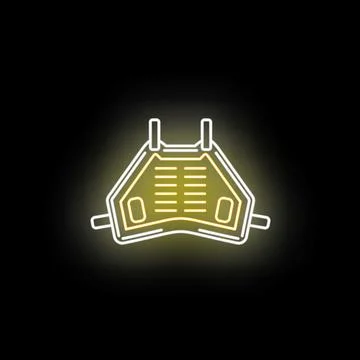 Chest protector neon glow modern icon vector Stock Illustration