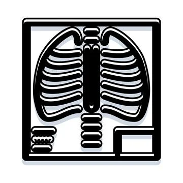 Chest skeletal structure medical screening illustration Stock Illustration