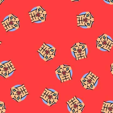 Chest tightness disease symptom vector seamless pattern Stock Illustration