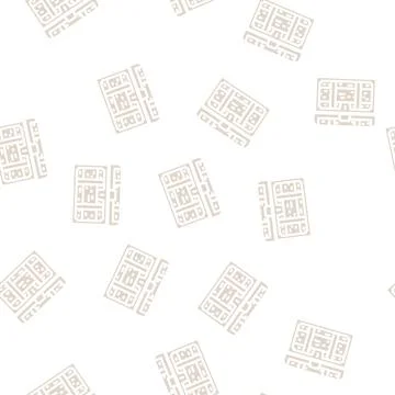 Chest with treasure glyph vector seamless pattern Stock Illustration
