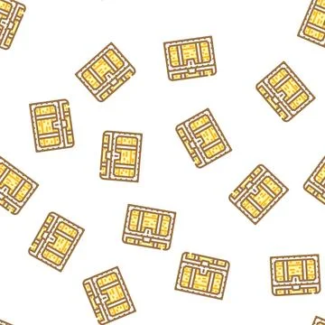 Chest with treasure vector seamless pattern 스톡 일러스트