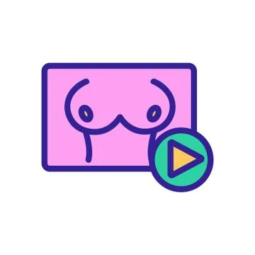 Chest, video icon vector. Isolated contour symbol illustration 스톡 일러스트
