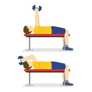 Chest workout. Exercise for arm and chest muscle 스톡 일러스트