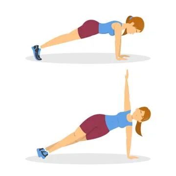 Chest workout. Exercise for arm and chest muscle building 스톡 일러스트
