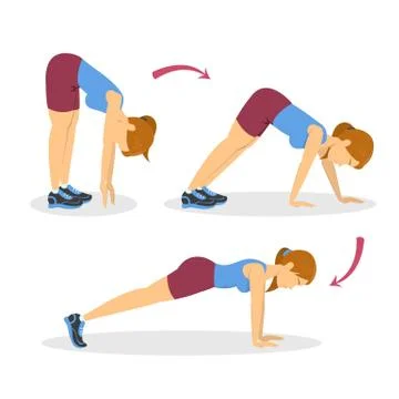 Chest workout. Exercise for arm and chest muscle building 스톡 일러스트