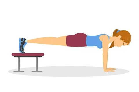 Chest workout. Exercise for arm and chest muscle building 스톡 일러스트