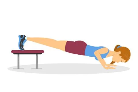 Chest workout. Exercise for arm and chest muscle building 스톡 일러스트