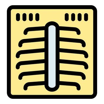 Chest x ray scan showing ribs and spine in medical examination Stock Illustration