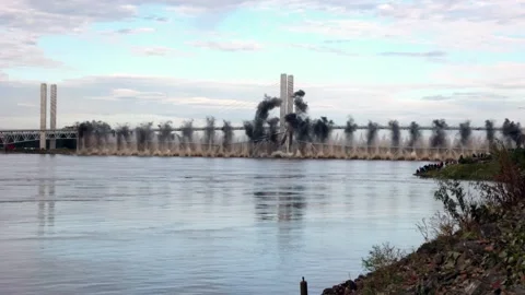 Chester Bridge Implosion on September 28 2026 in Chester Illinois USA Video stock 346722688