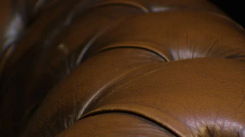 Chesterfield leather couch Stock Footage 220008964