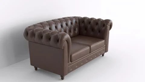 Chesterfield sofa with white background 库存插图