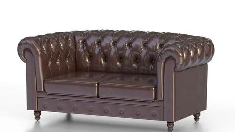 Chesterfield sofa on white background Stock Illustration