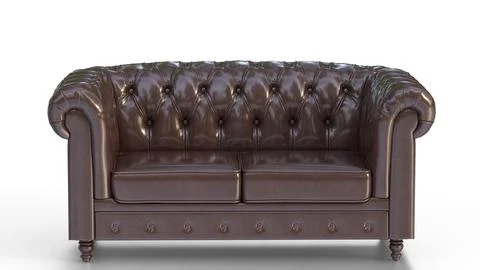 Chesterfield sofa on white background Illustrazione stock