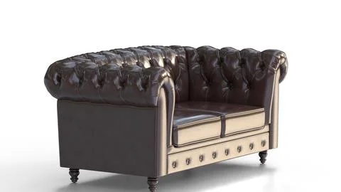 Chesterfield sofa on white background Illustrazione stock