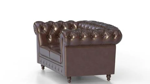Chesterfield sofa on white background Illustrazione stock