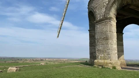 Chesterton windmill 1632 windmill on top of a hill in leamington spa England Video stock 152576393