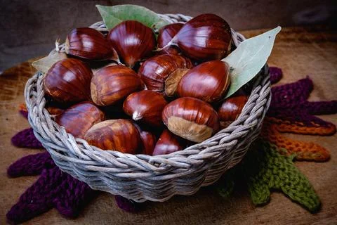 Chestnut basket 写真素材