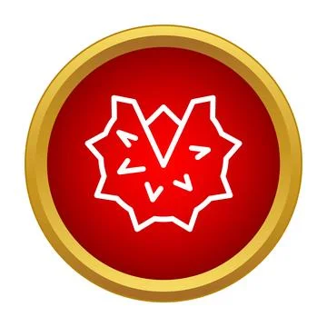 Chestnut burr icon in red circle Stock Illustration
