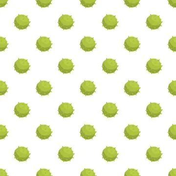 Chestnut burr pattern repeating on white background 库存插图