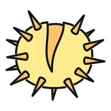 Chestnut burr with prickly shell line icon Stock Illustration