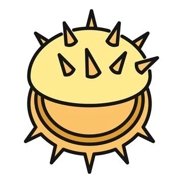 Chestnut burr shell with spike thorns opening Stock Illustration