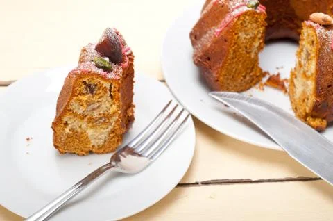 Chestnut cake bread dessert Stock Photos