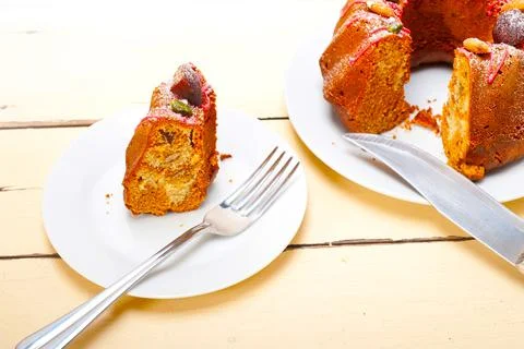 Chestnut cake bread dessert Stock Photos